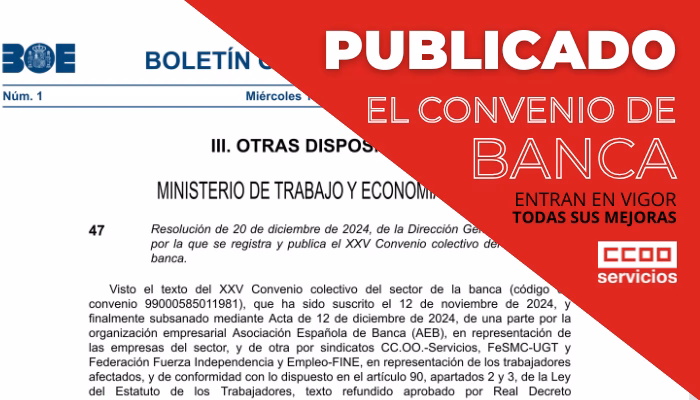 Publicado en el BOE el Convenio de BANCA